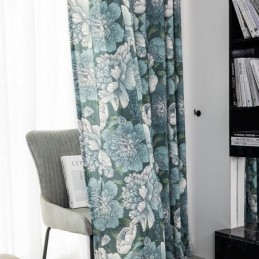 Rideau En Coton Sur Mesure, Imprimé Floral, Style Nordique