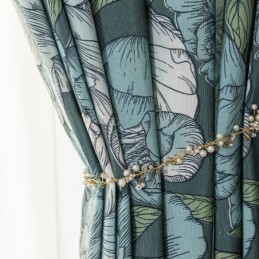 Rideau En Coton Sur Mesure, Imprimé Floral, Style Nordique