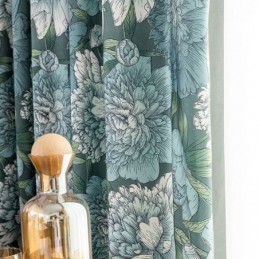 Rideau En Coton Sur Mesure, Imprimé Floral, Style Nordique