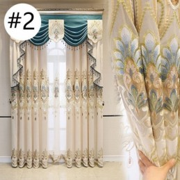 Rideau Semi-Occultant En Chenille Sur Mesure, Broderie Florale Européenne, Pour Salon Et Chambre À Coucher