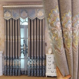 Rideau Semi-Occultant Ingni Sur Mesure, Broderie Florale Européenne Pour Salon