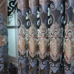 Rideau Semi-Occultant Ingni Sur Mesure, Broderie Florale Européenne Pour Salon