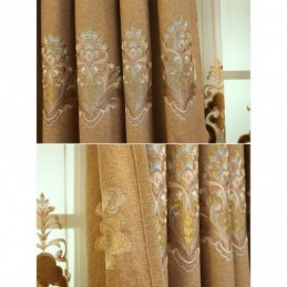 Rideau Semi-Occultant Ingni Sur Mesure, Broderie Florale Européenne Pour Salon