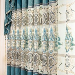 Rideau En Chenille Sur Mesure, Broderie Florale Européenne, Semi-Occultant, Pour Salon Et Chambre À Coucher