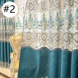 Rideau En Chenille Sur Mesure, Broderie Florale Européenne, Semi-Occultant, Pour Salon Et Chambre À Coucher