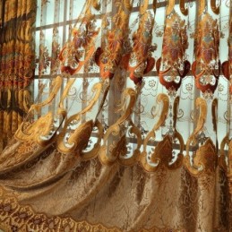 Rideau Semi-Occultant Sur Mesure, Broderie Florale Européenne, Pour Salon Et Chambre À Coucher
