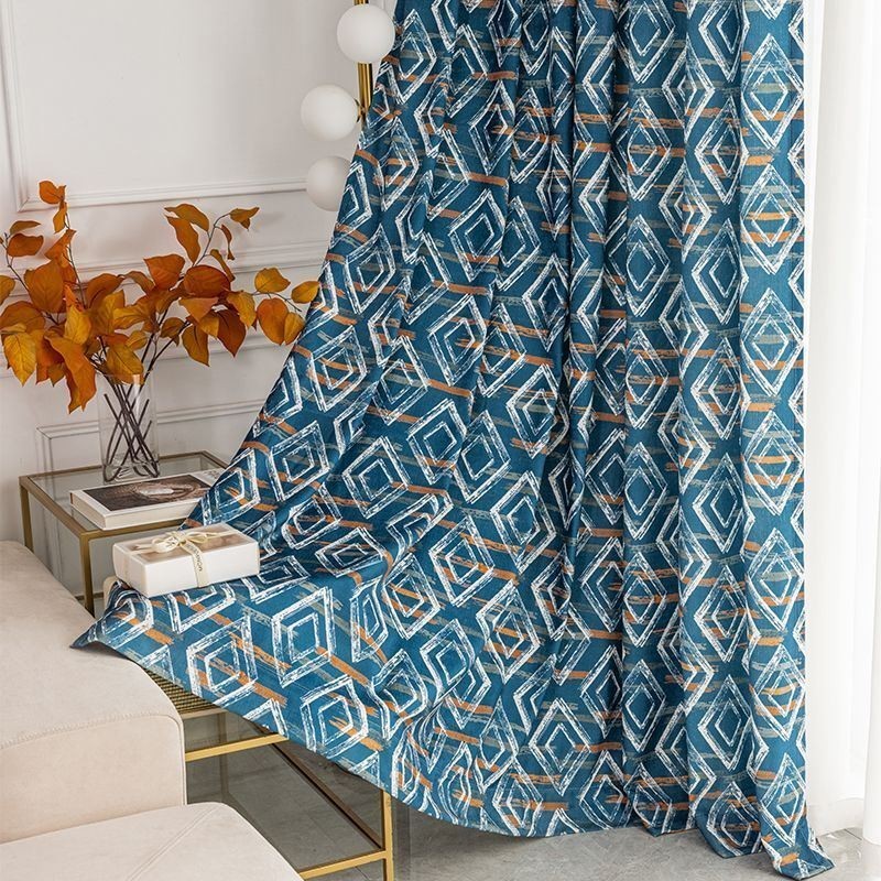 Rideau Sur Mesure Rideau Imprimé Losange Style Nordique