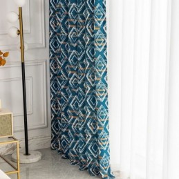 Rideau Sur Mesure Rideau Imprimé Losange Style Nordique