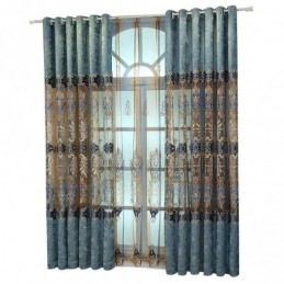 Rideau Semi-Occultant En Chenille Sur Mesure, Broderie Florale Européenne, Pour Salon Et Chambre À Coucher