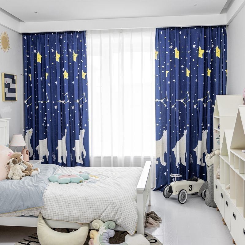 Rideau En Coton Sur Mesure, Style Enfant, Imprimé Ours Polaire