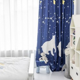 Rideau En Coton Sur Mesure, Style Enfant, Imprimé Ours Polaire