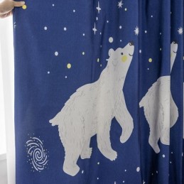 Rideau En Coton Sur Mesure, Style Enfant, Imprimé Ours Polaire