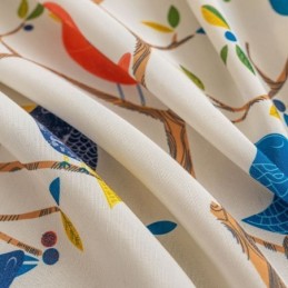 Rideau De Style Nordique Sur Mesure En Coton Imprimé Oiseaux