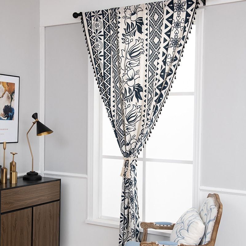 Rideau En Lin Imprimé Floral Sur Mesure, Style Nordique, Pour Salon Et Chambre À Coucher