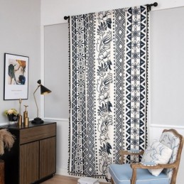 Rideau En Lin Imprimé Floral Sur Mesure, Style Nordique, Pour Salon Et Chambre À Coucher