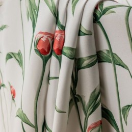 Rideau De Style Nordique Sur Mesure En Polyester Imprimé Végétal
