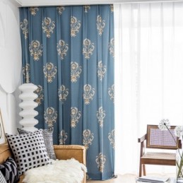 Rideau En Coton Sur Mesure, Imprimé Floral Européen