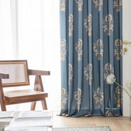 Rideau En Coton Sur Mesure, Imprimé Floral Européen