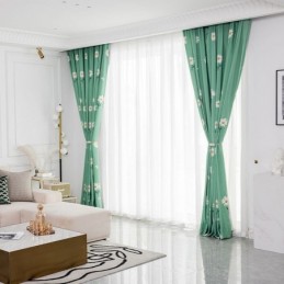 Rideau En Coton Sur Mesure, Style Nordique, Imprimé Floral