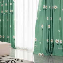 Rideau En Coton Sur Mesure, Style Nordique, Imprimé Floral