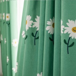Rideau En Coton Sur Mesure, Style Nordique, Imprimé Floral