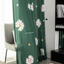 Rideau En Coton Sur Mesure, Imprimé Floral, Style Nordique