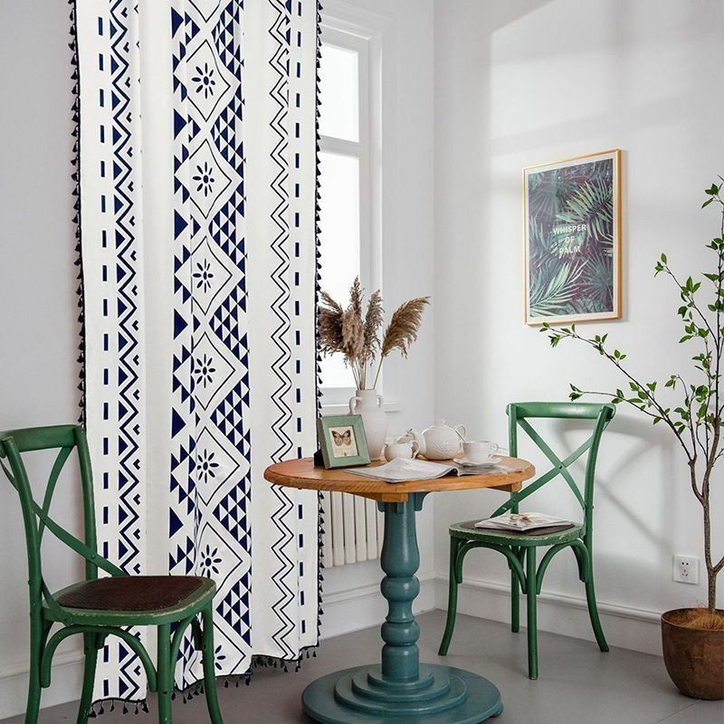 Rideaux En Lin De Style Nordique À Imprimé Géométrique Pour Salon Et Chambre À Coucher