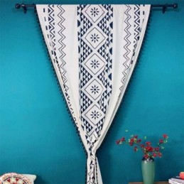 Rideaux En Lin De Style Nordique À Imprimé Géométrique Pour Salon Et Chambre À Coucher