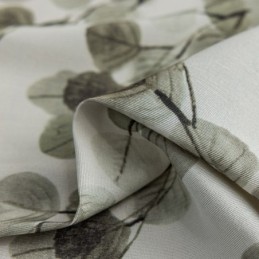 Rideau En Coton Sur Mesure, Imprimé Feuilles Nordiques
