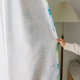 Rideau Sur Mesure Imprimé Feuilles Style Nordique
