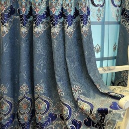 Rideau Semi-Occultant Sur Mesure, Broderie Florale Européenne, Pour Salon Et Chambre À Coucher