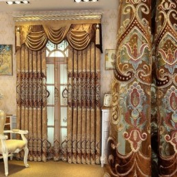 Rideau Semi-Occultant Sur Mesure, Broderie Florale Européenne, Pour Salon Et Chambre À Coucher