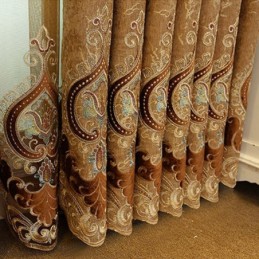 Rideau Semi-Occultant Sur Mesure, Broderie Florale Européenne, Pour Salon Et Chambre À Coucher