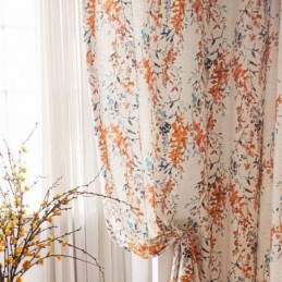Rideaux Occultants En Polyester À Imprimé Botanique Pour Salon Et Chambre À Coucher