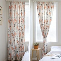 Rideaux Occultants En Polyester À Imprimé Botanique Pour Salon Et Chambre À Coucher