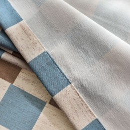 Rideau En Coton Sur Mesure, Imprimé À Carreaux, Style Nordique
