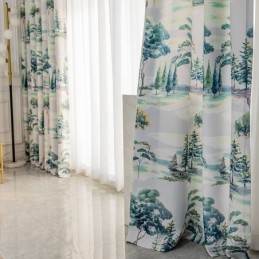 Rideaux Imprimés Forêt Style Américain
