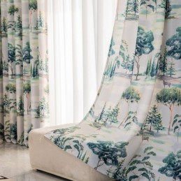 Rideaux Imprimés Forêt Style Américain