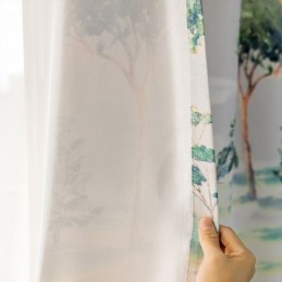Rideaux Imprimés Forêt Style Américain