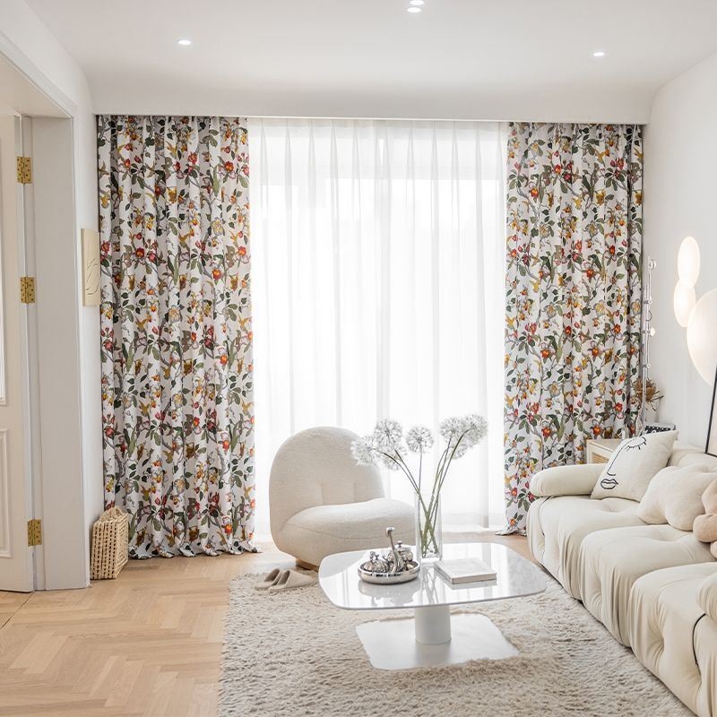 Rideaux À Imprimé Feuilles En Polyester De Style Américain