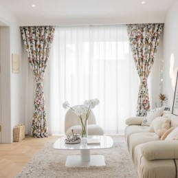 Rideaux À Imprimé Feuilles En Polyester De Style Américain