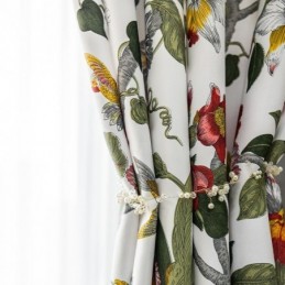Rideaux À Imprimé Feuilles En Polyester De Style Américain