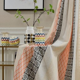 Rideau Occultant Nordique En Coton Et Lin, Sur Mesure, Motif Géométrique Jacquard, Pour Salon Et Chambre À Coucher