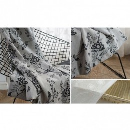 Rideau Occultant En Lin Sur Mesure, Motif Plantes Nordiques Brodées, Pour Salon Et Chambre À Coucher