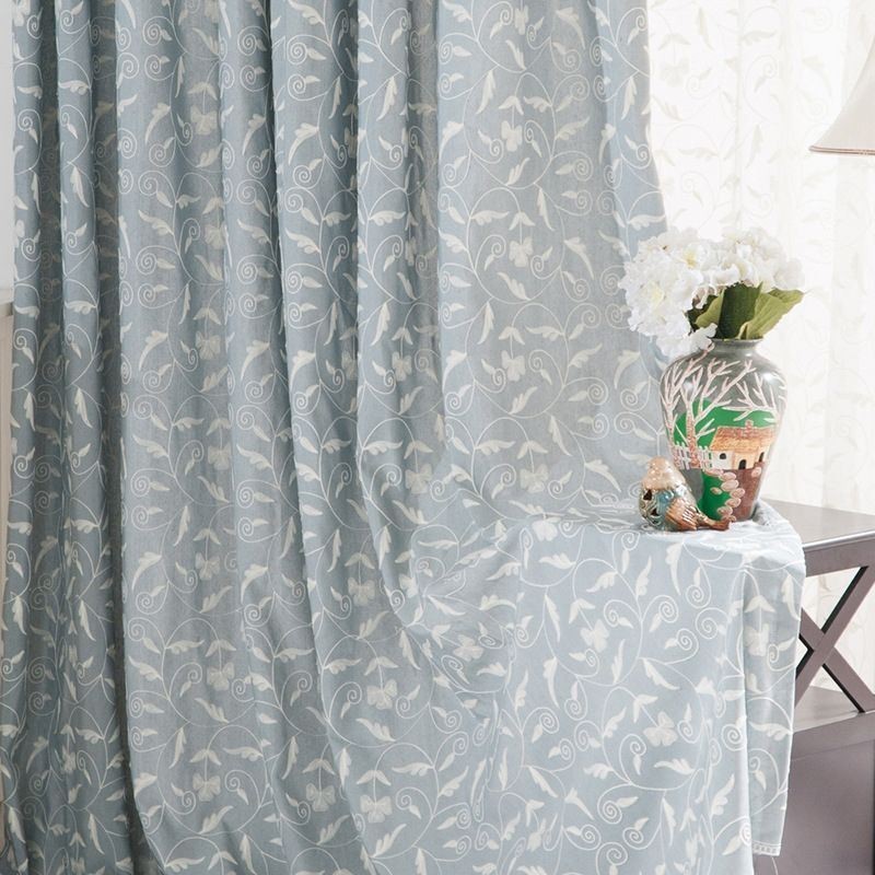 Rideau Occultant En Coton Sur Mesure, Motif Vigne Brodée, Style Nordique, Pour Salon Et Chambre À Coucher