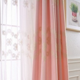 Rideau Occultant En Coton De Style Nordique, Sur Mesure, Brodé De Fleurs