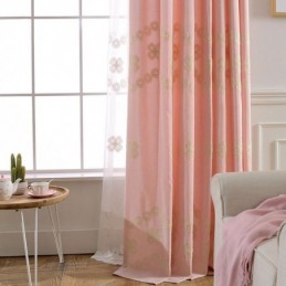 Rideau Occultant En Coton De Style Nordique, Sur Mesure, Brodé De Fleurs