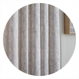 Rideau Occultant Nordique Sur Mesure En Lin Et Jacquard Végétal Pour Salon Et Chambre À Coucher