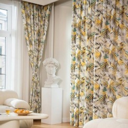 Rideaux En Coton Américains Colorés En Feuille De Bananier