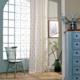 Rideau Brodé Floral Sur Mesure En Coton Nordique Pour Salon Et Chambre À Coucher